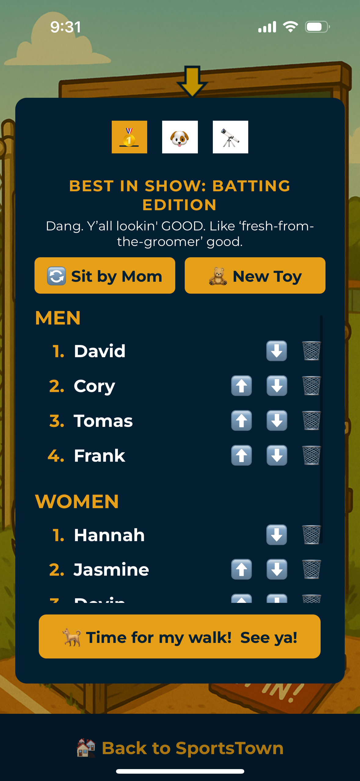 Roster Setup Screenshot 1